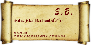 Suhajda Balambér névjegykártya